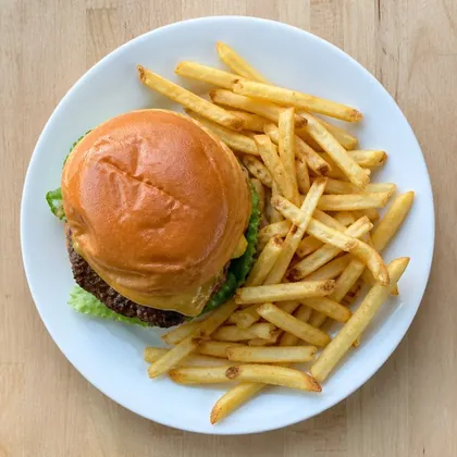 Burger and fries